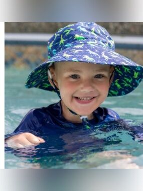 Jan & Jul Dino print sun hat in 2-5 years